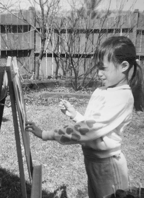 Betsy Lam painting as a kid